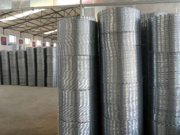 Razor wire in a wide range of sizes are stored.