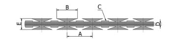 Blade type BTO-28 and its technical data drawing